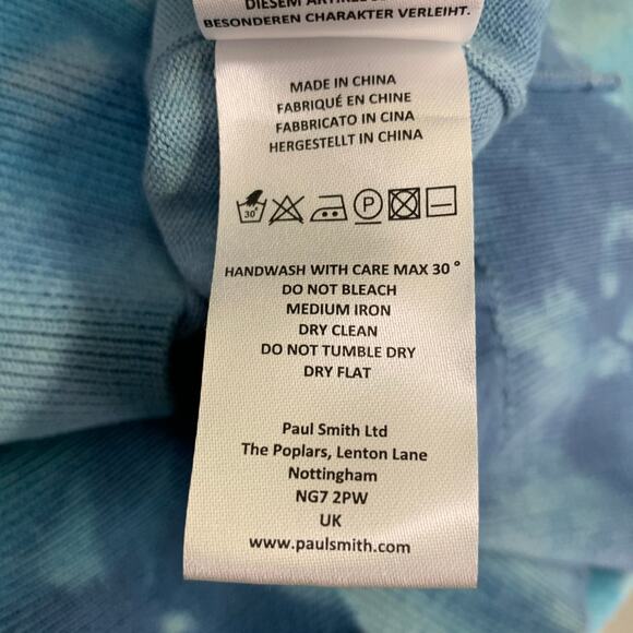 PS by PAUL SMITH Size L Blue Tie Dye Cotton Crew Neck Pullover - Picture 7 of 8
